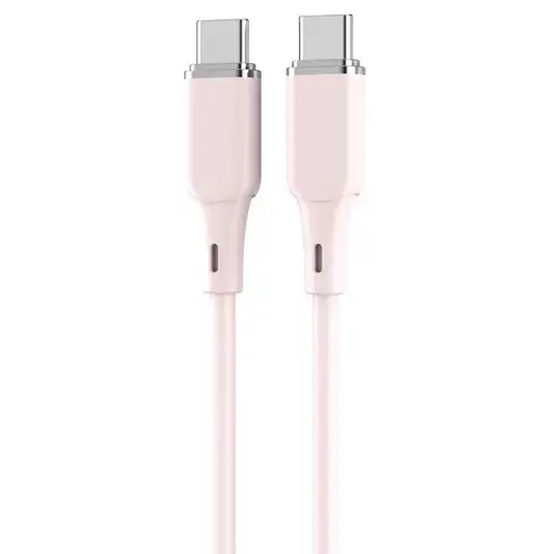 Cablu de date Lemontti LEMCPSTCF60R, Type-C la Type-C, Fast Charge, 60W, 1.2m, Roz