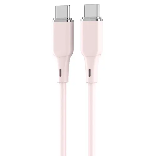 Cablu de date Lemontti LEMCPSTCF60R, Type-C la Type-C, Fast Charge, 60W, 1.2m, Roz