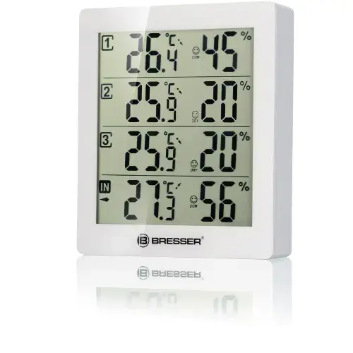 Statie meteo BRESSER Temeo Hygro Quadro, Alb