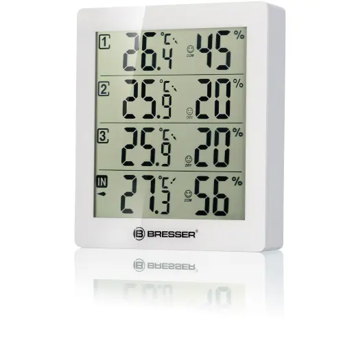 Statie meteo BRESSER Temeo Hygro Quadro, Alb