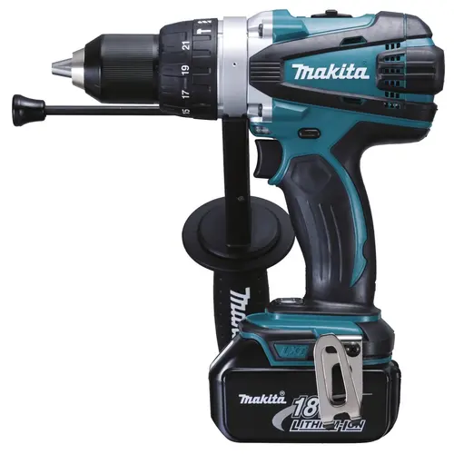 Masina de gaurit cu percutie, 18V, 2 acumulatoare 2x4Ah + incarcator Makita DHP458RTJ