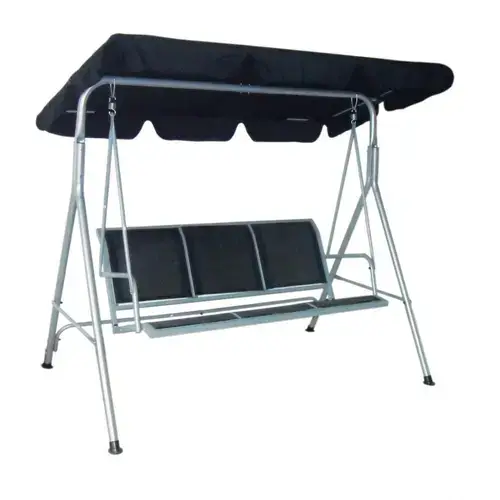 Balansoar 3 locuri Heinner STBL003, Acoperit, 175x112x15cm (Negru)