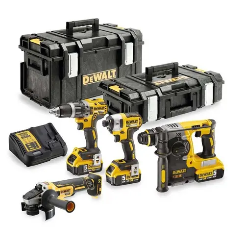 Set combo 4 scule Dewalt DCK422P3-QW, Li-Ion 18 V, 3 acumulatori, incarcator si valiza transport