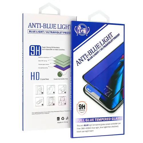 Folie de protectie Ecran Anti Blue Light OEM pentru Apple iPhone SE (2022) / SE (2020), Sticla Securizata, Full Glue