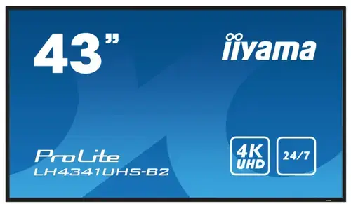 Ecran Profesional IPS LED iiyama ProLite 42.5inch LH4341UHS-B2, UHD (3840 x 2160), VGA, HDMI, Boxe (Negru)
