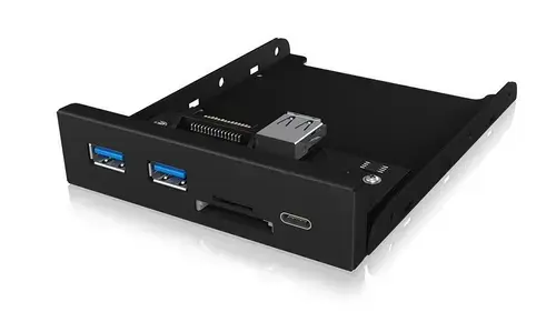 Cititor de carduri IcyBox IB-HUB1417-i3, 2 Porturi USB 3.0, 1 Port USB-C, microSD/SD (Negru)