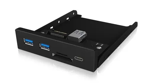 Cititor de carduri IcyBox IB-HUB1417-i3, 2 Porturi USB 3.0, 1 Port USB-C, microSD/SD (Negru)