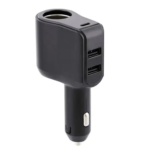 Incarcator auto TNB 4-in-1 ACGPUSBC, 2x USB-A, 1x USB-C, Black + Aprinzator tigara (Negru)