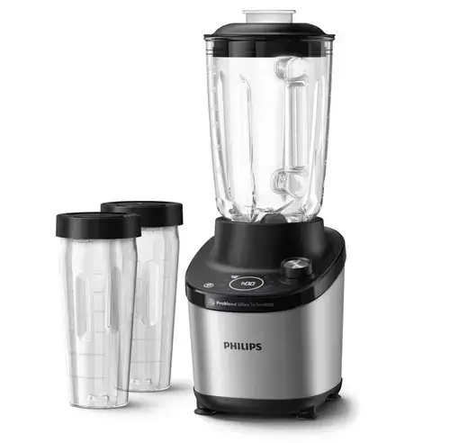 Blender Philips Seria 7000 HR3760/10, 2 L, 1500W, 12 Trepte Viteza (Negru/Argintiu)