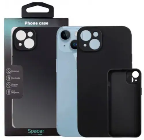 Protectie pentru spate Spacer SPPC-AP-IP14PL-TPU pentru Iphone 14 Plus, Negru