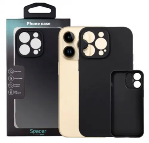 Protectie pentru spate Spacer SPPC-AP-IP14PM-TPU pentru Iphone 14 Pro Max, Negru
