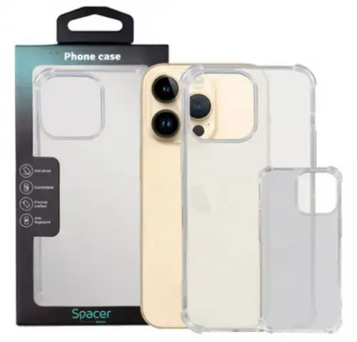 Protectie pentru spate Spacer SPPC-AP-IP14PM-CLR pentru Iphone 14 Pro Max, Transparenta