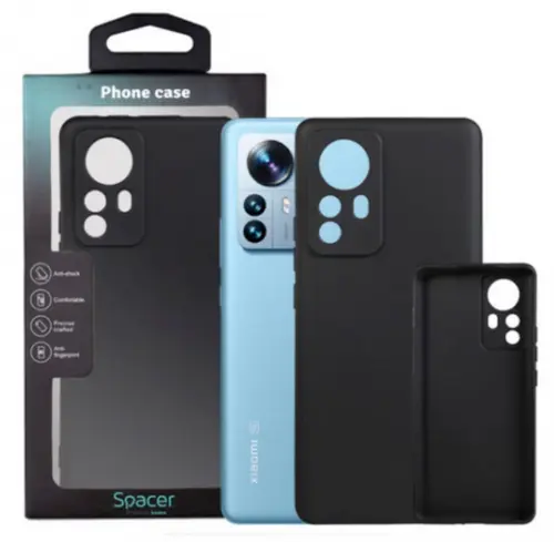 Protectie pentru spate Spacer SPPC-XI-12P-TPU pentru Xiaomi 12 Pro, Negru