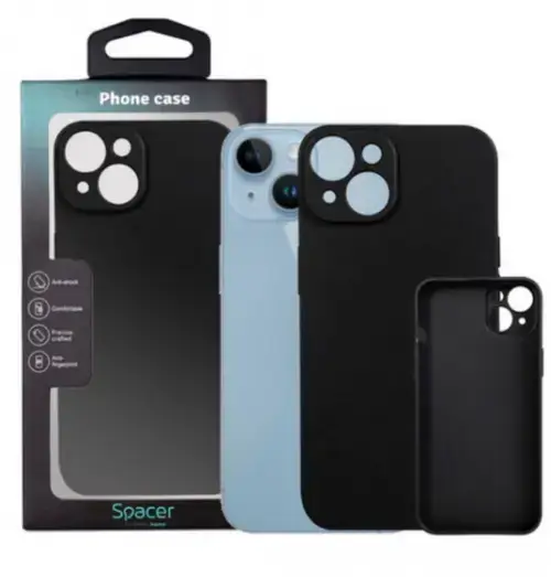 Protectie pentru spate Spacer SPPC-AP-IP14-TPU pentru Iphone 14, Negru