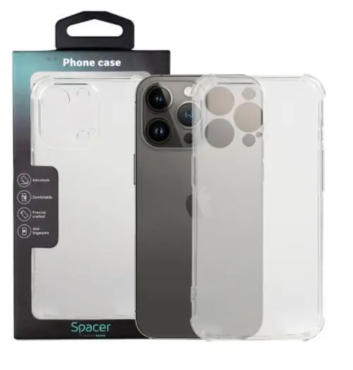 Protectie pentru spate Spacer SPPC-AP-IP13P-CLR pentru Iphone 13 Pro, Transparenta