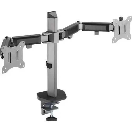 Suport 2 monitoare White Shark GMS-3205 Amenhotep II, 17inch-32inch, 18 kg, VESA 75x75, 100x100 (Gri)