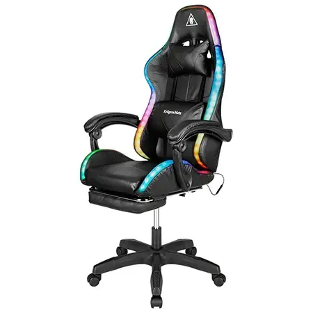 Scaun de gaming Kruger&Matz KM0790-BLED, LED (Negru)