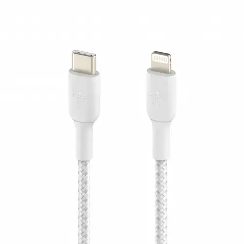 Cablu de date Belkin BOOST CHARGE, USB-C - Lightning,  2M, Alb