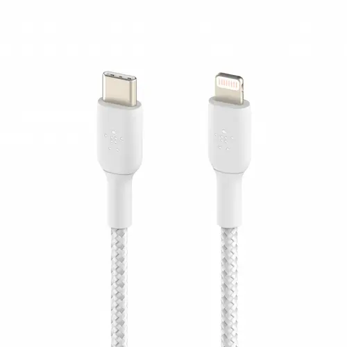 Cablu de date Belkin BOOST CHARGE, USB-C - Lightning,  2M, Alb