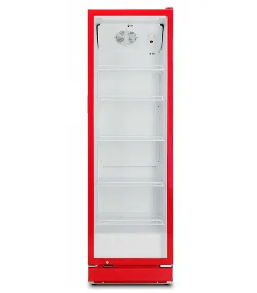 Vitrina frigorifica LDK VF350R, 350 l, Clasa C, Termostat reglabil, Iluminare LED, H 194.5 cm (Rosu)