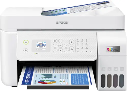 Multifunctional Inkjet Epson EcoTank L5316, A4, Color, 10 ppm, USB, Retea, Wireless (Alb)