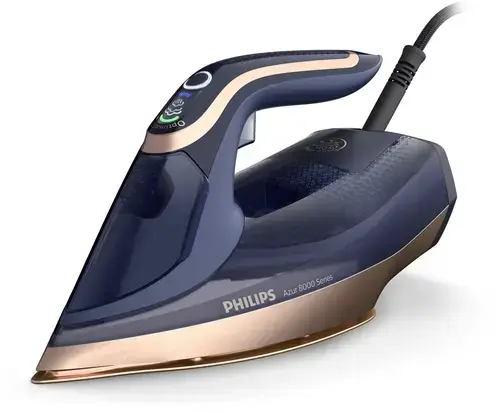 Fier de calcat Philips DST8050/20, 3000 W, Opritor de picurare, Capacitate rezervor de apa 350 ml, Abur 85 g/min (Albastru/Auriu)
