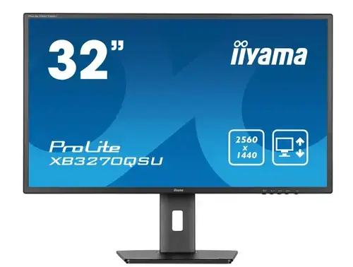 Monitor IPS LED Iiyama 31.5inch XB3270QSU-B1, WQHD (2560 x 1440), Boxe, 100 Hz, 3 ms (Negru)