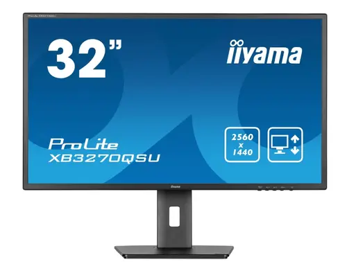 Monitor IPS LED Iiyama 31.5inch XB3270QSU-B1, WQHD (2560 x 1440), Boxe, 100 Hz, 3 ms (Negru)