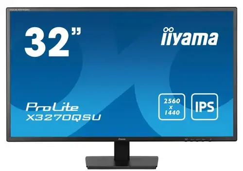 Monitor IPS LED Iiyama 31.5inch X3270QSU-B1, QHD (2560 x 1440), HDMI, DisplayPort, Boxe, 100 Hz, 3 ms (Negru)