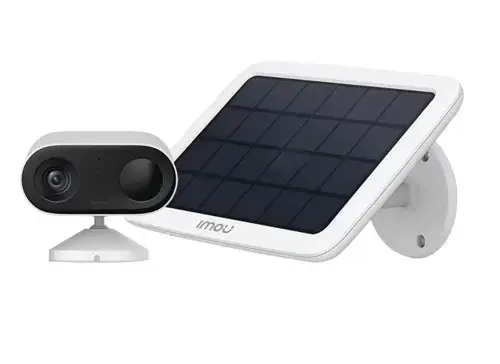 Camera supraveghere wireless WiFi IMOU Cell Go KIT/IPC-B32P/FSP12, 3 MP, 2.8mm, IR 7 m, detectie miscare, microfon si difuzor + panou solar (Alb)