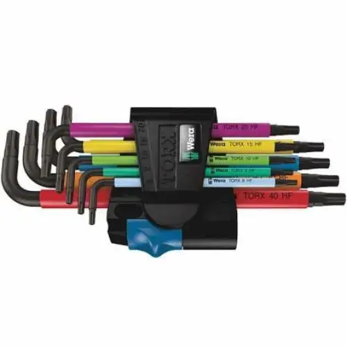 Set chei imbus cu profil torx, TX8-TX40, 9 bucati, Wera Multicolour HF 967/9