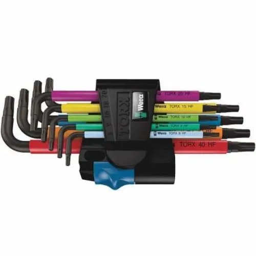 Set chei imbus cu profil torx, TX8-TX40, 9 bucati, Wera Multicolour HF 967/9