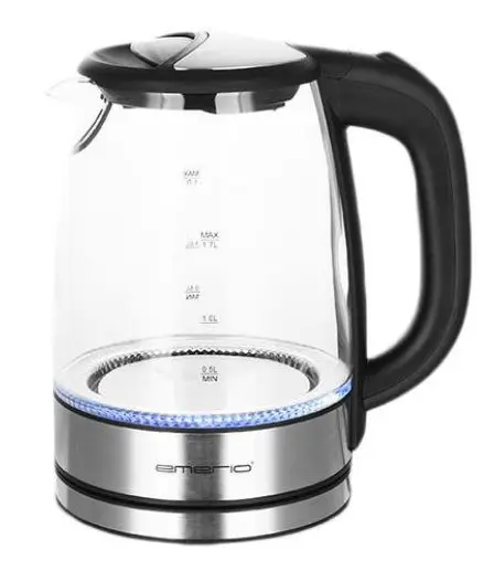 Fierbator de apa Emerio WK-119988.7, 1.7 L, 2200 W (Negru/Transparent)
