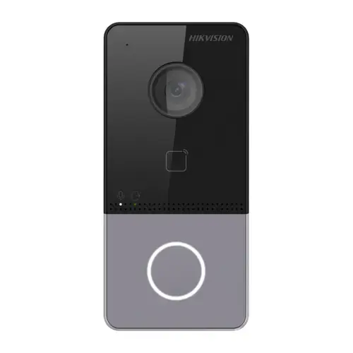 Post videointerfon de exterior WIFI Hikvision DS-KV6113-WPE1(C) camera HD 2MP, True WDR, unghi vizualizare Horizontal:  129° Vertical: 75°, iluminare IR 3 metri, cititor de card incorporat Mifare 13.56 MHz