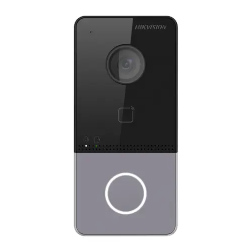 Post videointerfon de exterior WIFI Hikvision DS-KV6113-WPE1(C) camera HD 2MP, True WDR, unghi vizualizare Horizontal:  129° Vertical: 75°, iluminare IR 3 metri, cititor de card incorporat Mifare 13.56 MHz