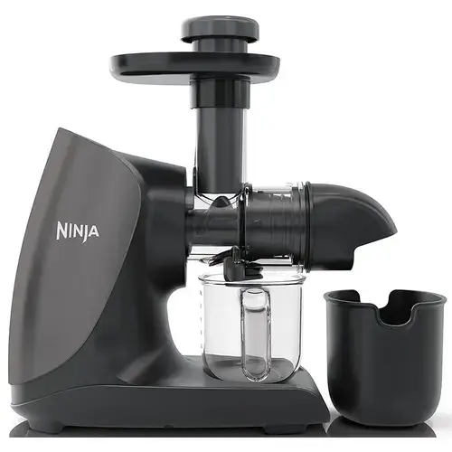 Storcator de fructe si legume cu presare la rece Ninja JC100EU, 150 w, Recipient suc 470 ml, Recipient pulpa 710 ml, Negru