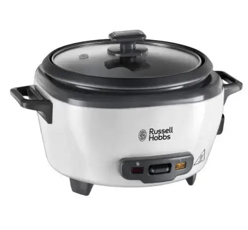 Aparat de gatit orez Russell Hobbs 27030-56, 300 W, 0.8 L, Mentinere automata la cald (Alb/Negru)