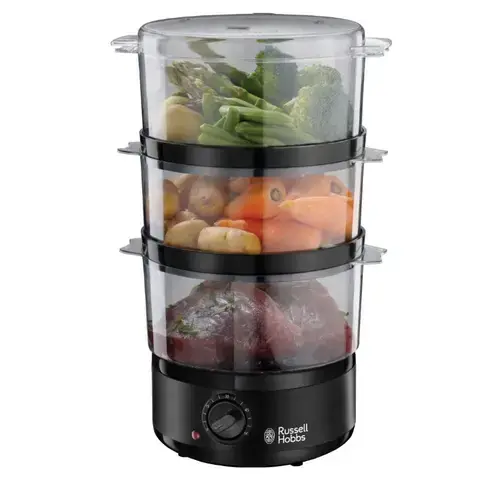 Aparat de gatit cu aburi Russell Hobbs Kitchen Collection 26530-56, 7 L, Timer, Bol orez (Negru)