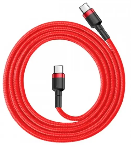 Cablu de date Baseus Cafule Series CATKLF-G09, Type-C - Type-C, 1 m (Rosu)