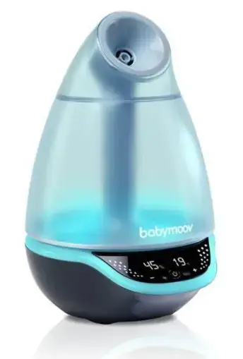 Umidificator Digital 2 in 1 Babymoov Hygro Plus A047011, Ultrasunete (Negru/Albastru)