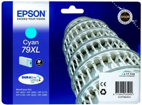 Cartus cerneala Epson DURABrite Ultra 79XL, aprox. 2000 pagini (Cyan)