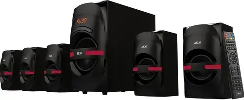 Sistem boxe 5.1 Akai HT014A-5086F, 105W, USB/SD, Telecomanda (Negru)