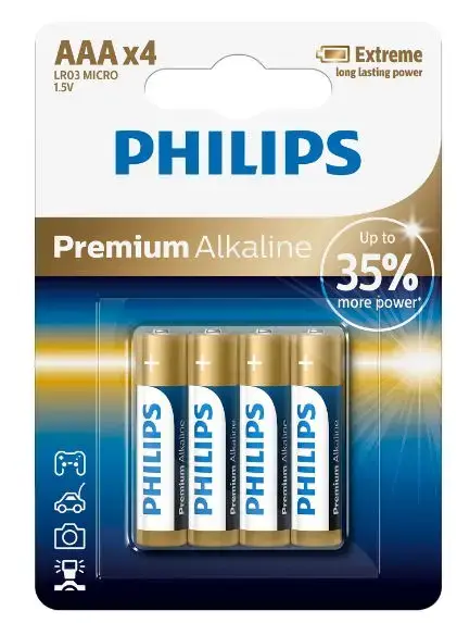 Baterii Philips Premium Alkaline AAA 4-blister