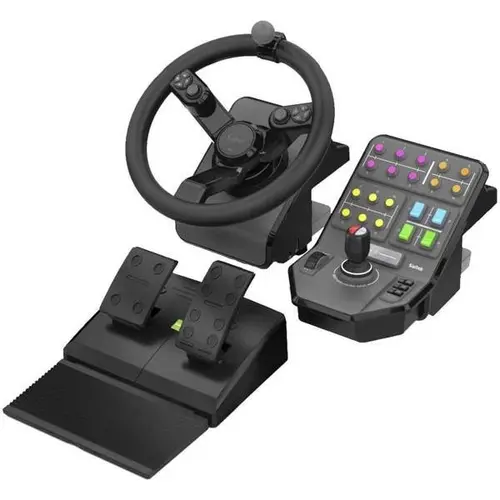 Volan Logitech gaming cu pedale/panou comanda G Heavy Equipment Farm Simulator, PC (Negru)