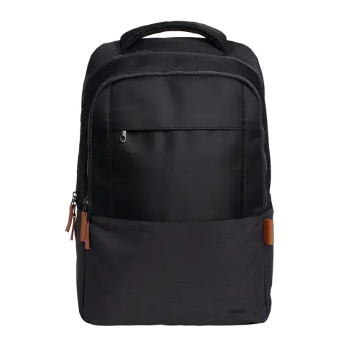 Rucsac laptop Trust Lisboa 16inch, material POM, RPET Polyester, RPET twill polyester, volum 23 L, Negru