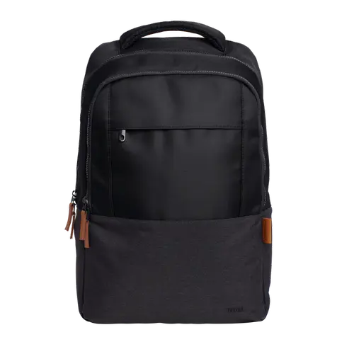 Rucsac laptop Trust Lisboa 16inch, material POM, RPET Polyester, RPET twill polyester, volum 23 L, Negru
