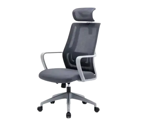 Scaun Serioux office Shark, greutate maxima suportata 150 kg, piston cu gaz clasa 4, manere fixe, tetiera reglabila, baza stea cu 5 picioare, Gri