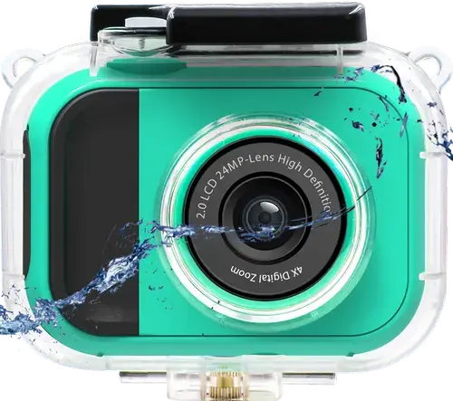 Camera video  de actiune Lamtech LAM112006 2in1, 24MP, Full HD, Ecran IPS 2inch, Zoom digital 4X, Carcasa Waterproof (Verde)