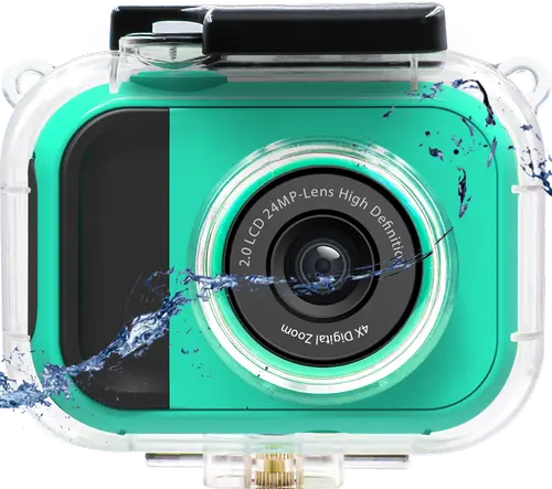 Camera video  de actiune Lamtech LAM112006 2in1, 24MP, Full HD, Ecran IPS 2inch, Zoom digital 4X, Carcasa Waterproof (Verde)