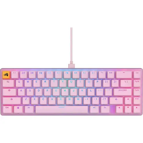 Tastatura Mecanica Gaming Glorious GMMK 2 Compact RGB, iluminare RGB, USB-C, Switch Fox Linear, Layout US (Roz)